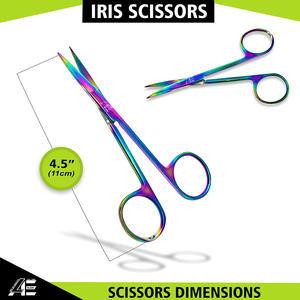 Juego de 2 Tijeras de Microdisección Iris de Acero Inoxidable, Recubrimiento de Titanio Multicolor Arcoíris, Calidad Premium, Reutilizables, Quirúrgicas - Product Image 4