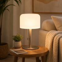 Lampe de table tambour moderne sans fil rechargeable RGB avec interrupteur, intensité réglable, portable, alimentée par batterie, idéale pour les mariages