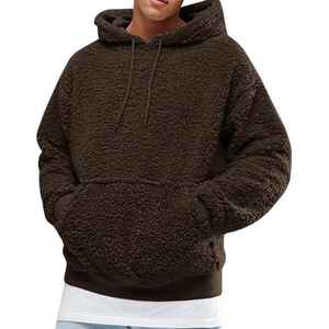 OEM Custom Unisex Fluffy Polar <b>Fleece</b> Sherpa Fur <b>Lined</b> Hoodie <b>Sweatshirt</b> Breathable Embroidery Warm for Winter - Product Image 1