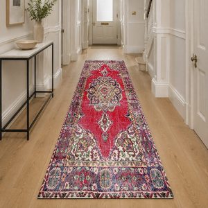 <b>RUGS</b> DEPOT LXDP-0035 Wholesale Red <b>Burgundy</b> Traditional Anatolian Digital Printed Machine Washable Chenille Area <b>Rug</b> Non Slip - Product Image 5