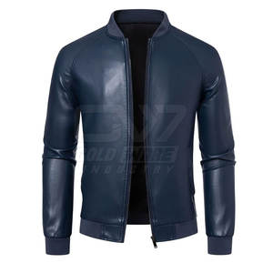 Chaqueta de cuero de talla personalizada al por mayor, chaqueta de cuero para uso en exteriores, chaqueta de invierno para hombre con cuello levantado - Product Image 2