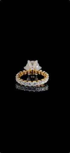 Best Price Elegant 14KT Yellow Gold Emerald Center Diamond Ring for Women 5.51 Ct 63 Stones Wedding Jewelry by K Samyak India