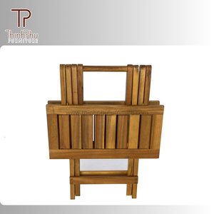 Demi-table pliante en bois d'acacia Design contemporain Portable pour le marché britannique et américain pour la cour, le parc, l'hôtel ou la villa-OEM - Product Image 2