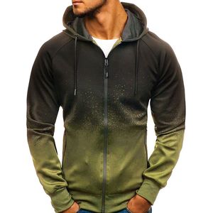 Suéter con capucha de diseño degradado de invierno Venta caliente 3D Impresión digital Zip-Up Sudadera para hombre - Product Image 2