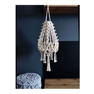 Cubierta de luz decorativa, dosel de macramé ecológico, acento ambiental, iluminación minimalista Boho Vibe, toque artístico para el hogar - Product Image 5
