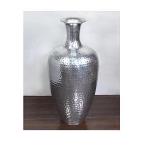 แจกันตั้งพื้นอลูมิเนียมทำด้วยมือแจกันดอกไม้โลหะสีเงินแบบทันสมัยแจกันตกแต่งทรงสูงสำหรับห้องนั่งเล่นโต๊ะของตกแต่งบ้าน - Product Image 1