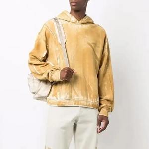 Sudaderas con capucha bordadas con gráfico de algodón pesado para hombre de alta calidad, Impresión de logotipo personalizado, Sudadera con capucha lavada con ácido Vintage de gran tamaño para hombre - Product Image 2