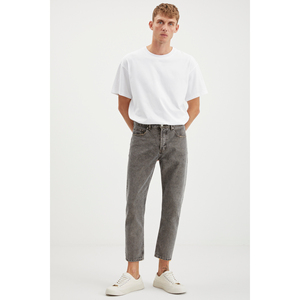 Jean en denim épais texturé délavé coupe carotte pour homme GRIMELANGE Gilberto - Product Image 1
