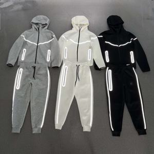 Survêtement de sport personnalisé pour la course à pied, le football, avec fermeture éclair réfléchissante, survêtement de football pour hommes, vêtements de sport d'entraînement - Product Image 1