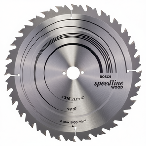 Hoja de sierra circular con punta de carburo BOSCH para manualidades en bambú y madera, 315 mm de diámetro exterior, 28 dientes, 30 mm de diámetro del orificio, 3,2 mm de profundidad de corte - Product Image 3
