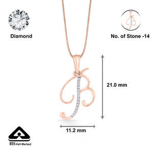 Collar con Colgante de Letra B de Diamantes - Product Image 6