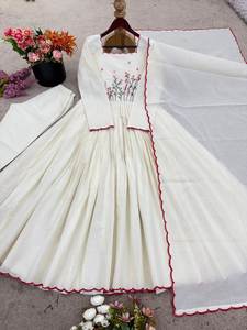 Traje Salwar de Algodón Khadi Puro, Listo para Usar, con Costuras Completas, Color Brillante, Estampado Grande y Elegante, Manga Larga, para Verano - Product Image 6