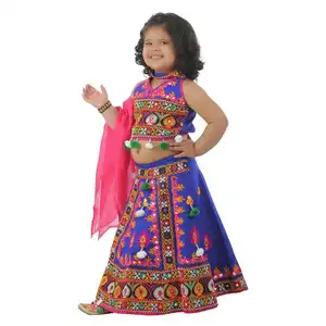सर्वश्रेष्ठ बच्चों जातीय कपास मिश्रण राधा पोशाक Lehenga चोली Chaniya चोली सेट बच्चे को लड़कियों के निर्यात के लिए उपलब्ध