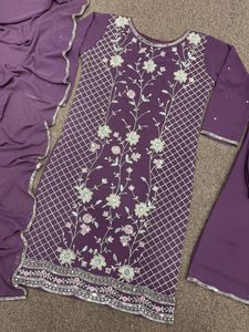 Nouveau Designer Ethnic Wear Party Wear Haut de travail brodé avec Dupatta Salwar Kameez Kurti Plazzo-Waistline Natural Wholesale - Product Image 6