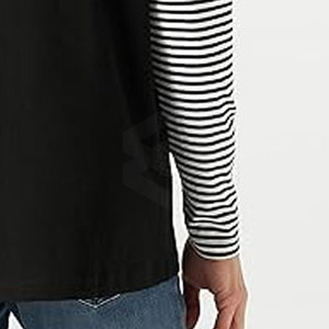 เสื้อยืดสองชั้นสำหรับผู้ชายวัสดุผ้าฝ้ายโพลีเอสเตอร์เสื้อยืดสองชั้นสำหรับผู้ชายสไตล์ที่เป็นเอกลักษณ์ - Product Image 4