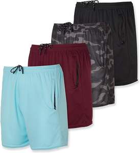 Pantalones cortos deportivos informales de verano para hombre, cintura elástica, cómodos pantalones cortos de playa, bolsillos con cremallera, Color sólido, respetuosos con el medio ambiente - Product Image 1