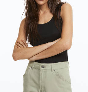 Low MOQ Custom Logo Women's Workout <b>Tank</b> <b>Top</b> with <b>Square</b> Collar 100% Cotton Quick Dry & Breathable for Summer - Product Image 1