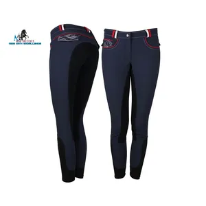 Culotte d'équitation avec logo personnalisé, matériau de sport confortable en polyester, protection du genou en silicone, marque privée, protège-tibia - Product Image 6