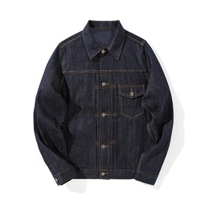 Chaqueta Vaquera Vintage de Invierno, Estilo Camionero Japonés, Abrigo de Mezclilla Cruda, Estilo Vaquero Retro, Prenda Exterior de Algodón Resistente - Product Image 1