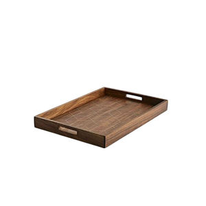 Vente chaude plateau de service en bois brun meilleure qualité plateau de service vintage plateau de collations pour la restauration d'hôtel ou un usage domestique - Product Image 1