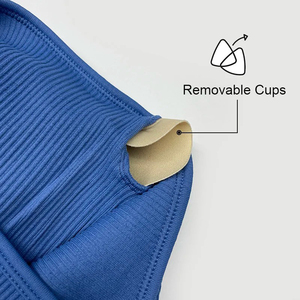 Soutien-gorge de sport pour femmes OEM 2025 de haute qualité soutien-gorge léger sans couture côtelé une épaule hauts dos nu soutien-gorge de yoga pour le fitness nouveau - Product Image 6