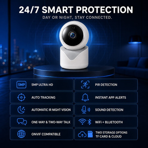 Caméra de sécurité intérieure WiFi Tuya 5MP avec détection PIR, suivi automatique, audio bidirectionnel, vision nocturne, prise en charge <span class=keywords><strong>ONVIF</strong></span> - Product Image 1