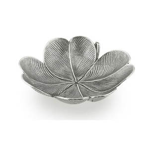 Cuenco poco profundo de plata antigua de aluminio fundido con plato de hojas Soporte de anillo en forma de hoja pequeña Organizador de joyas - Product Image 6