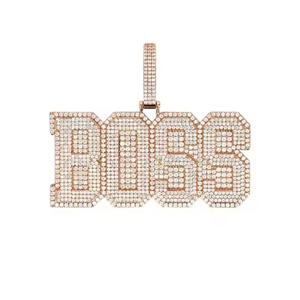 Moissanite Hip Hop corte redondo diamante colgante diamante circón gran colgante collar 925 plata esterlina - Product Image 4