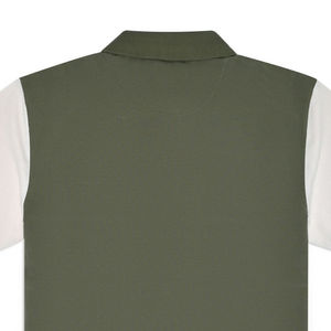 เสื้อโปโลผ้าฝ้าย100% สแปนเด็กซ์สำหรับผู้ชายผ้าคอตตอนสแปนเด็กซ์สีมะกอกแบบครึ่งแขนกระดุมแบบลำลองเป็นมิตรต่อสิ่งแวดล้อม - Product Image 5