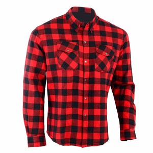 Chemise de moto ROUGE Chemise de bûcheron blindée pour hommes Chemise de bûcheron en flanelle pour moto - Product Image 4