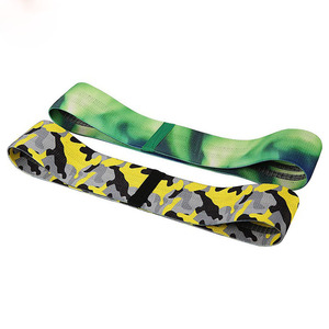 Banda de resistencia de Yoga elástica de alta calidad, diseño de círculo de cadera antideslizante único, tira de piernas de botín de tela de poliéster cómoda para - Product Image 3