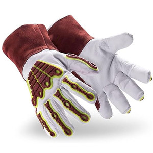 2 Hand Paid Solid Color Easy Fitted Safety <b>Glove</b> Online Arrival Full <b>Finger</b> Leather Made Safety <b>Gloves</b> - Product Image 1