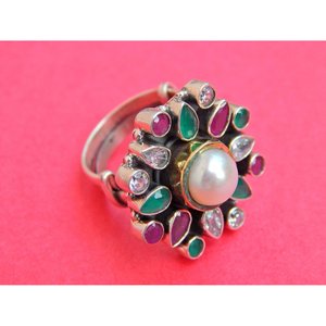 Anillos finos de Plata de Ley 925, rubí Natural, Perla Esmeralda, piedras preciosas, joyería facetada, regalo para niñas y mujeres, - Product Image 4