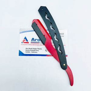 สีดำและสีแดงมีดโกนตัดผมสแตนเลสมืออาชีพสำหรับโกนหนวดกำหนดโลโก้ได้อย่างยั่งยืน - Product Image 4