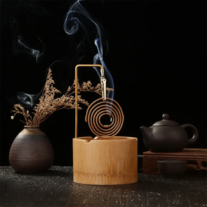 Quemador de incienso de bambú, soporte de incienso de Metal al revés, recogedor de cenizas para placa de palo de incienso, artesanía decorativa para el hogar, uso religioso - Product Image 3