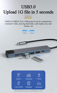 Premium <strong>7</strong>-<strong>in</strong>-<strong>1</strong> Aluminum Alloy Grey HD <strong>Type</strong>-<strong>C</strong> <strong>Hub</strong> Pd Fast Charge 2.0 Stock <strong>7</strong> <strong>1</strong> USB <strong>Hubs</strong> with Color Box - Product Image 3