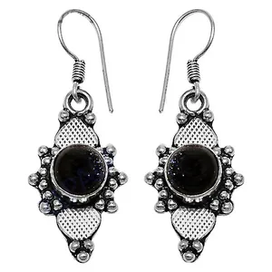 Boucles d'oreilles pendantes tendance Art Palace en argent 925 avec pierre naturelle motif étoile pour femme, idéales pour le quotidien et les cadeaux, provenance Rajasthan - Product Image 3