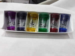 <b>Set</b> of 6 Moroccan Gold Shot Glasses with Colorful Print <b>Tea</b> <b>Party</b> Coffee & <b>Tea</b> <b>Sets</b> - Product Image 5