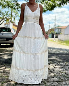 Vestido de verano de rayón vibrante Tie-Dye para mujer, encaje largo de diseñador con Fiesta de trabajo a mano y ropa informal, vestido largo sin espalda con cuello en V - Product Image 1