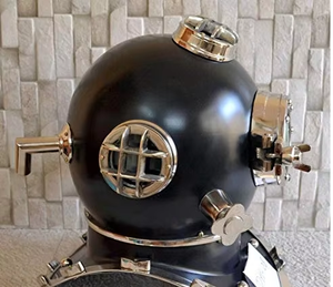 Calvin Handicrafts "Casco DE BUCEO pulido negro marino Figuirines de casco de Buzos - Product Image 6