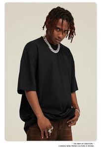 T-shirt en détresse vintage lavé à l'acide 100% coton lourd T-shirt surdimensionné de rue avec logo personnalisé pour hommes - Product Image 4