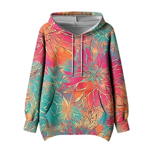 Sudadera con Capucha Extra Grande Informal para Mujer, Sudadera Deportiva con Estampado Gráfico Personalizado, Sudadera de Invierno OEM - Product Image 1