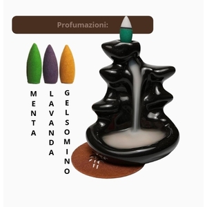 Handmade Ceramic Zen Waterfall Incense Burner <b>with</b> 8 Natural Cones and 25 <b>Sticks</b> Aromatherapy <b>Diffuser</b> for Home Decor - Product Image 3