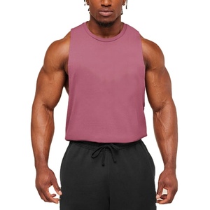 Muscle Sleeveless Heavyweight <b>Stringer</b> Side Off Cut Tank Top Men's Wear Gym <b>Vest</b> Loose Fit Knitted High Quality 100% Cotton - Product Image 1