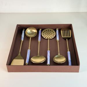 Juego de Cubiertos de Acero Inoxidable de 6 Piezas con Mango de Resina, Acabado Dorado, Estilo Moderno, Gran Venta en India - Product Image 4