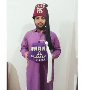 Chapeau maçonnique SHRINE avec strass, noir, avec contour en strass, toutes tailles pour toutes les loges, fez maçonnique avec strass, casquette maçonnique - Product Image 4