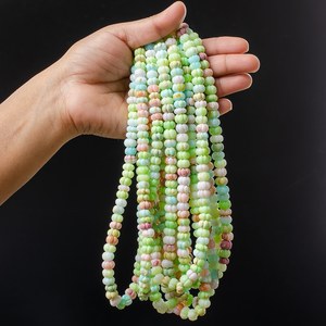 Perles de pierres précieuses sculptées en forme de melon opale multicolore naturel 8-9mm mélange de perles de pierre d'opale arc-en-ciel pour la fabrication de bijoux prix de gros - Product Image 5