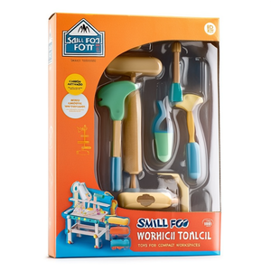 Petit banc de travail compact nordique pour outils et jouets, idéal pour les espaces de travail restreints - Product Image 2