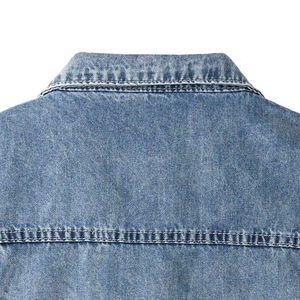 Gilet en jean décontracté pour homme en toile 2025, couleur unie, grande taille, 100% coton respirant, col roulé sans manches, vêtement d'extérieur - Product Image 6