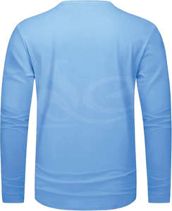 T-shirt à manches longues pour hommes, dernier design, anti-rides, col rond, Streetwear, léger et respirant pour le coton, couleur personnalisée, logo mince - Product Image 3